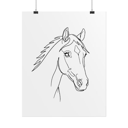 Horse Portrait Sketch - Rolled Poster