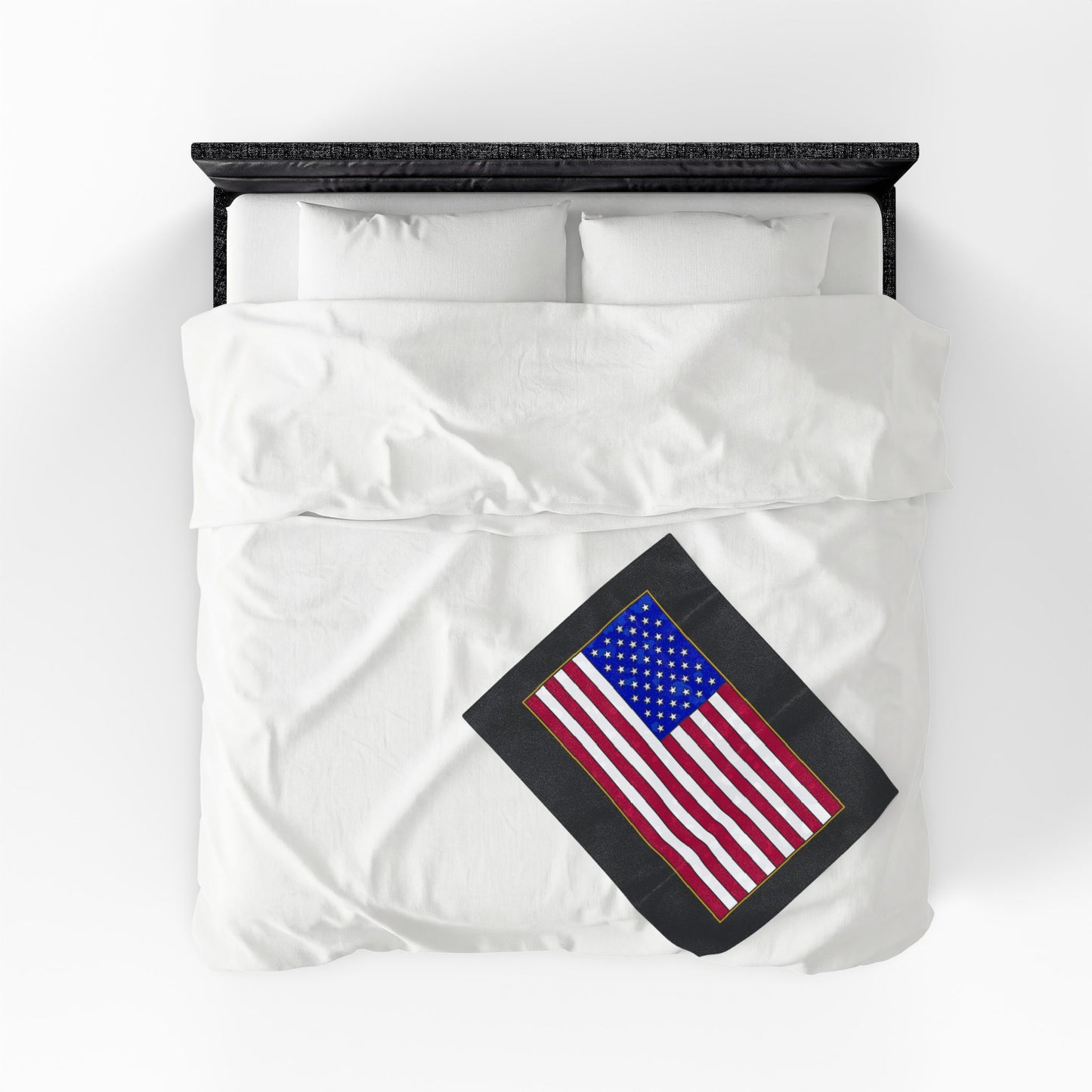 New Glory American Flag (Gold Edge Edition) - Plush Blanket