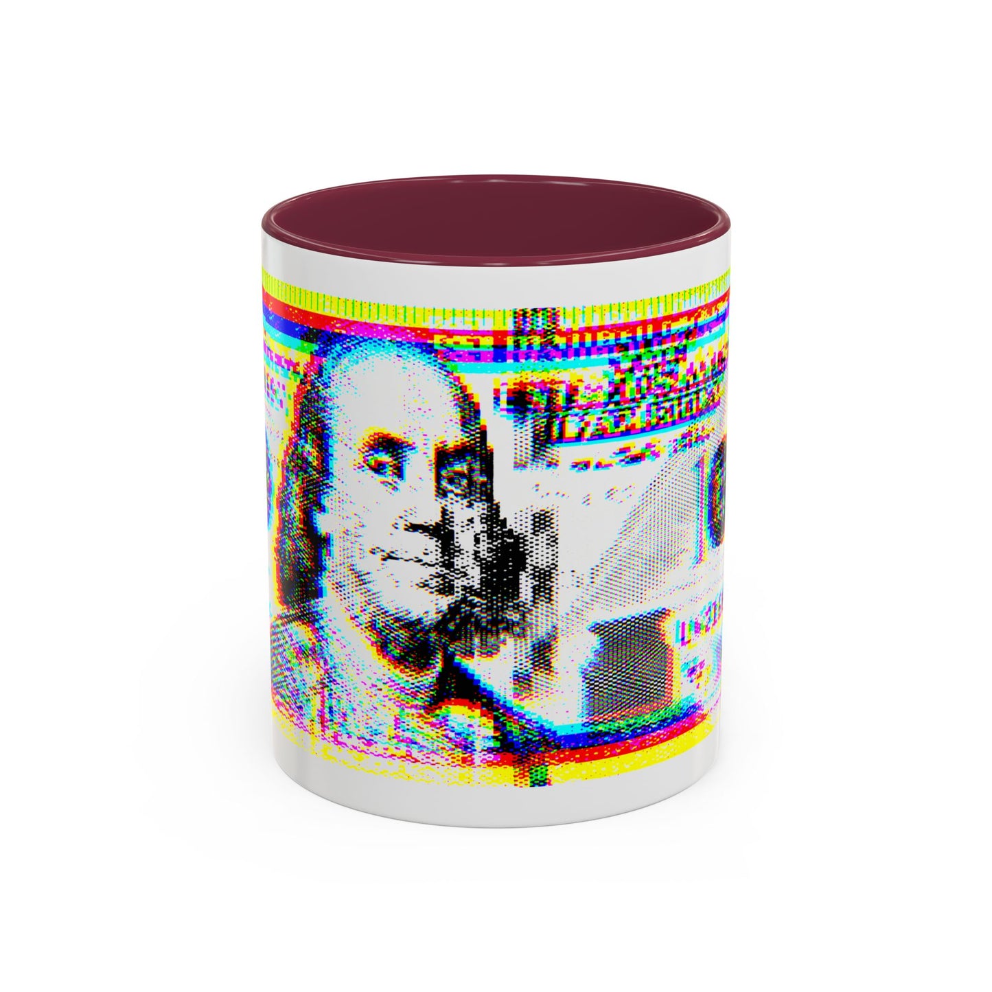 100 Dollars Bill - Neon Color Explosion - Color Accent Mug