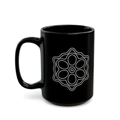 Elegant Black Mug with Floral Design, Perfect for Coffee Lovers, Gift for Moms, Yoga Enthusiasts, and Home Decor, 11oz or 15oz