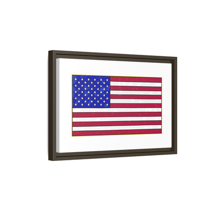 New Glory American Flag (Gold Edge Edition) - Framed Canvas