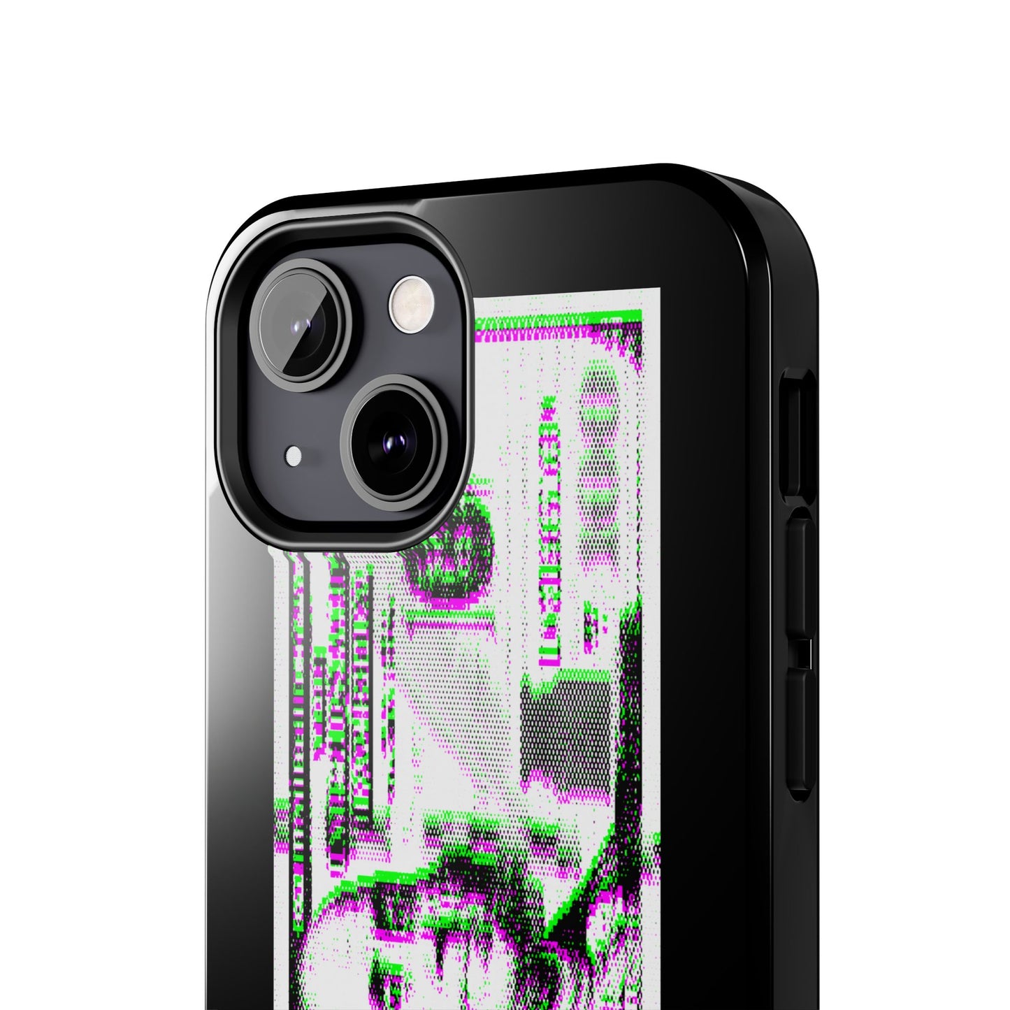 100 Dollars Bill - Green/Magenta Glitch - Phone Case