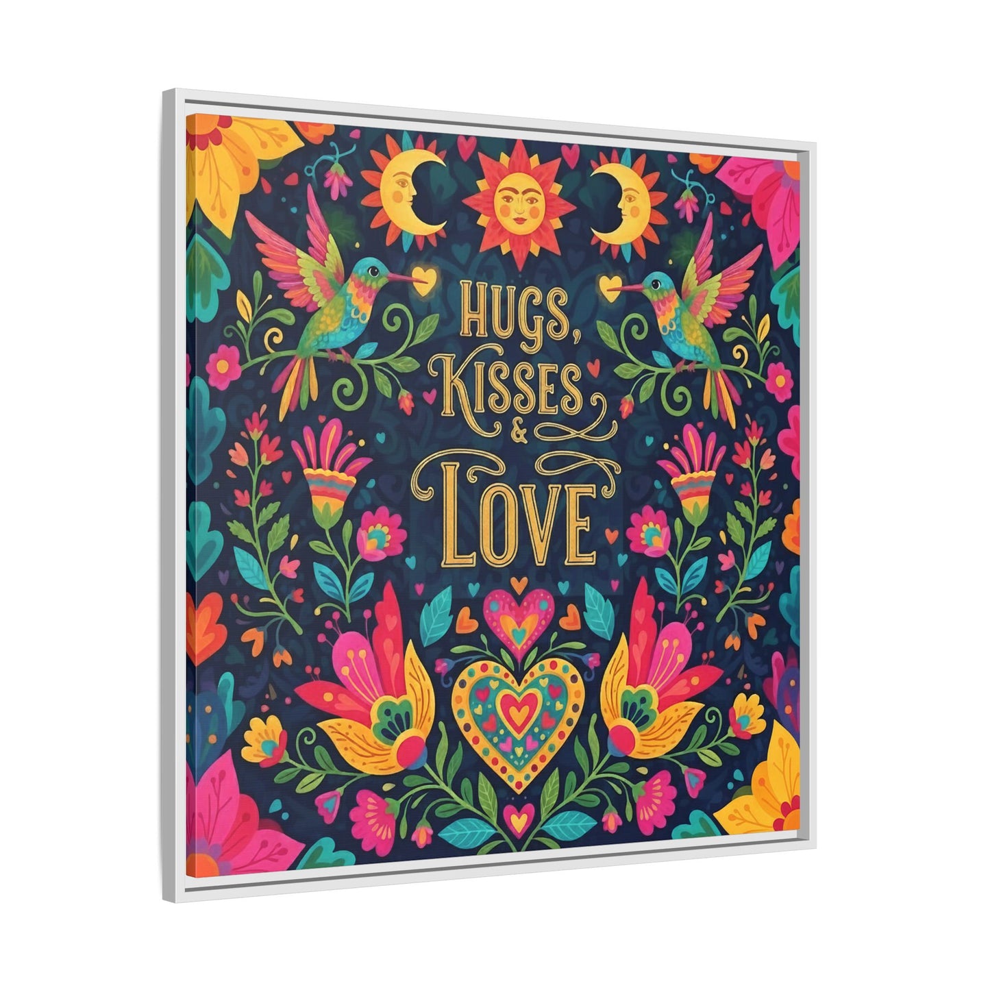 Hugs, Kisses & Love - Framed Canvas