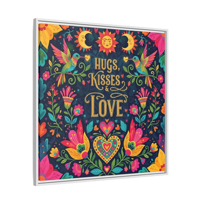 Hugs, Kisses & Love - Framed Canvas