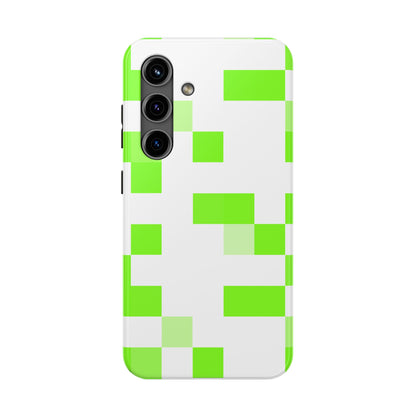 Lime Green Pixel Grid - Phone Case