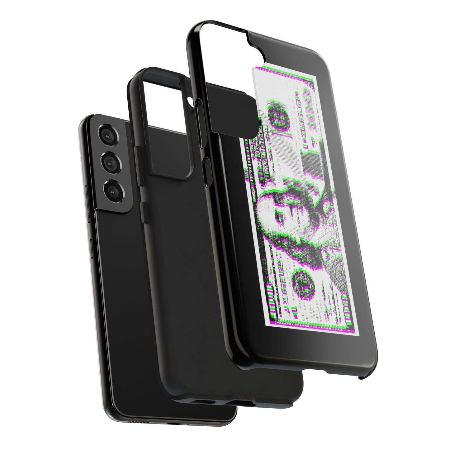 100 Dollars Bill - Green/Magenta Glitch - Phone Case