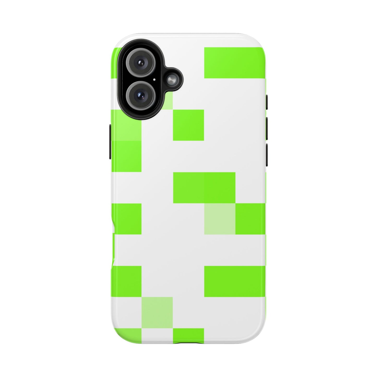Lime Green Pixel Grid - Phone Case