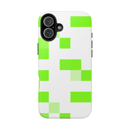Lime Green Pixel Grid - Phone Case