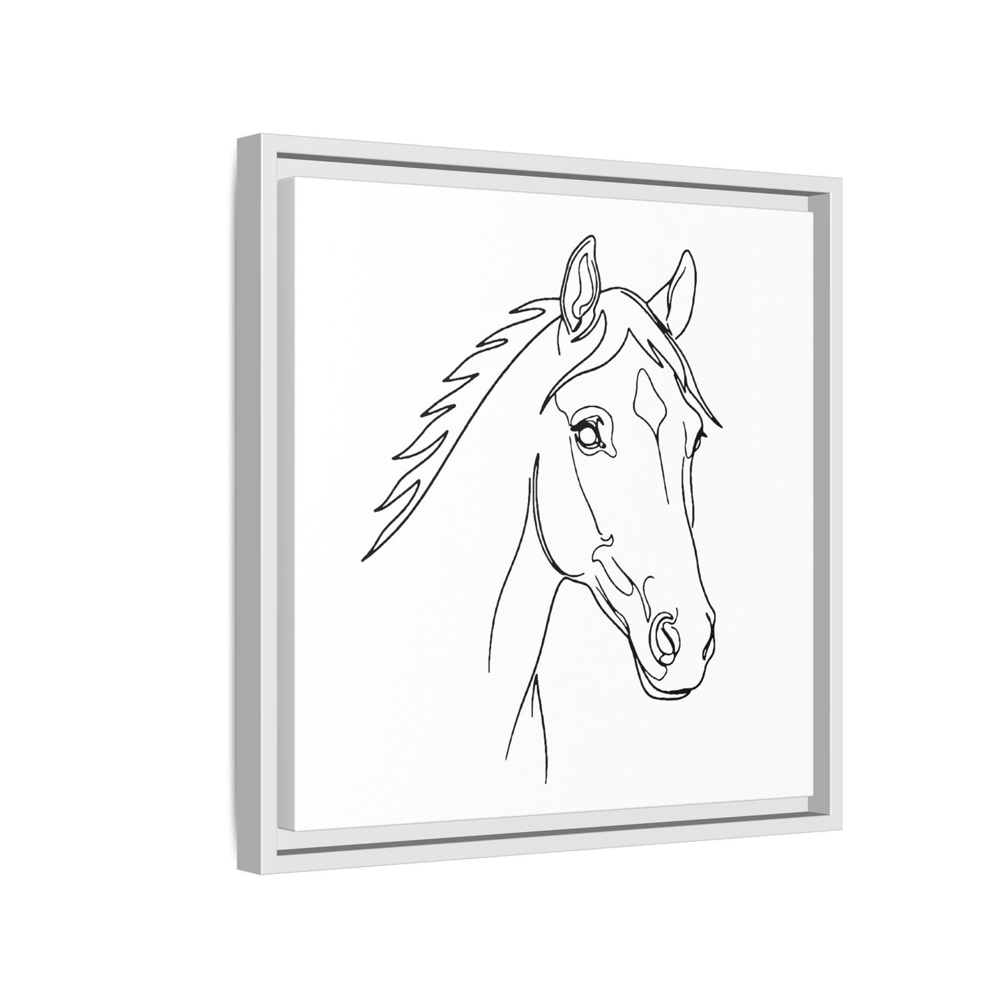 Horse Portrait Sketch - Framed Canvas