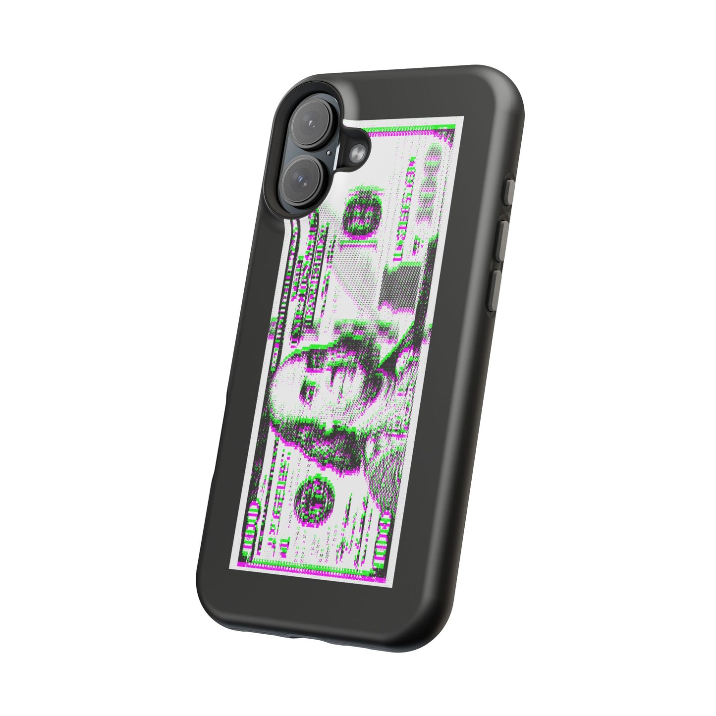 100 Dollars Bill - Green/Magenta Glitch - Magnetic Phone Case