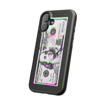 100 Dollars Bill - Green/Magenta Glitch - Magnetic Phone Case
