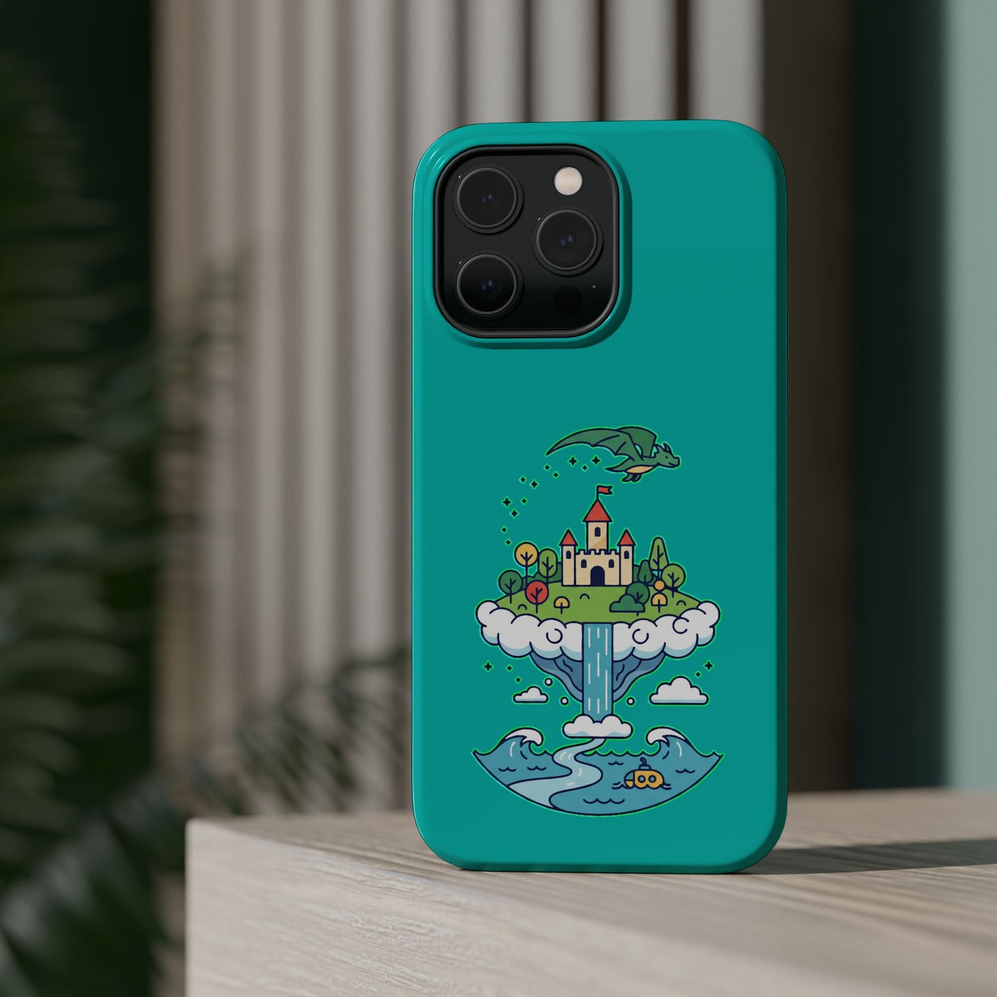 Floating Castle Dragon - Magical Fantasy Island - Magnetic Phone Case