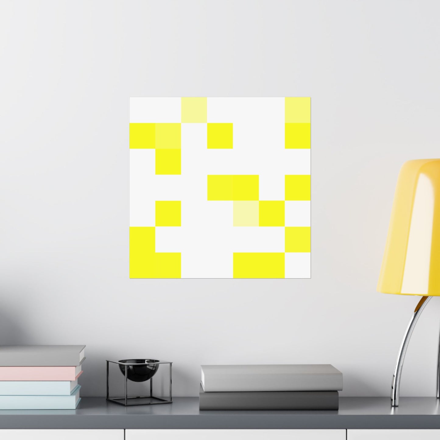 Yellow Pixel Grid - Poster