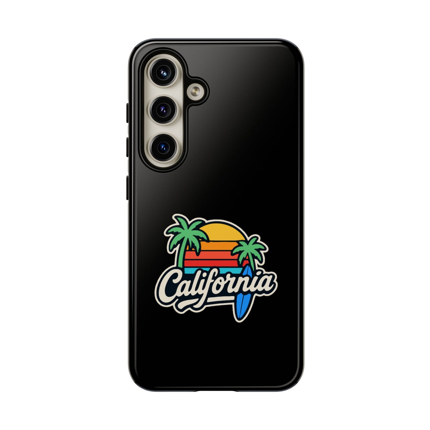 California Sunset Phone Case, Tropical Cell Phone Cover, Beach Lover Gift, Summer Vibes Accessory, Surfing Decor, Personalized Case
