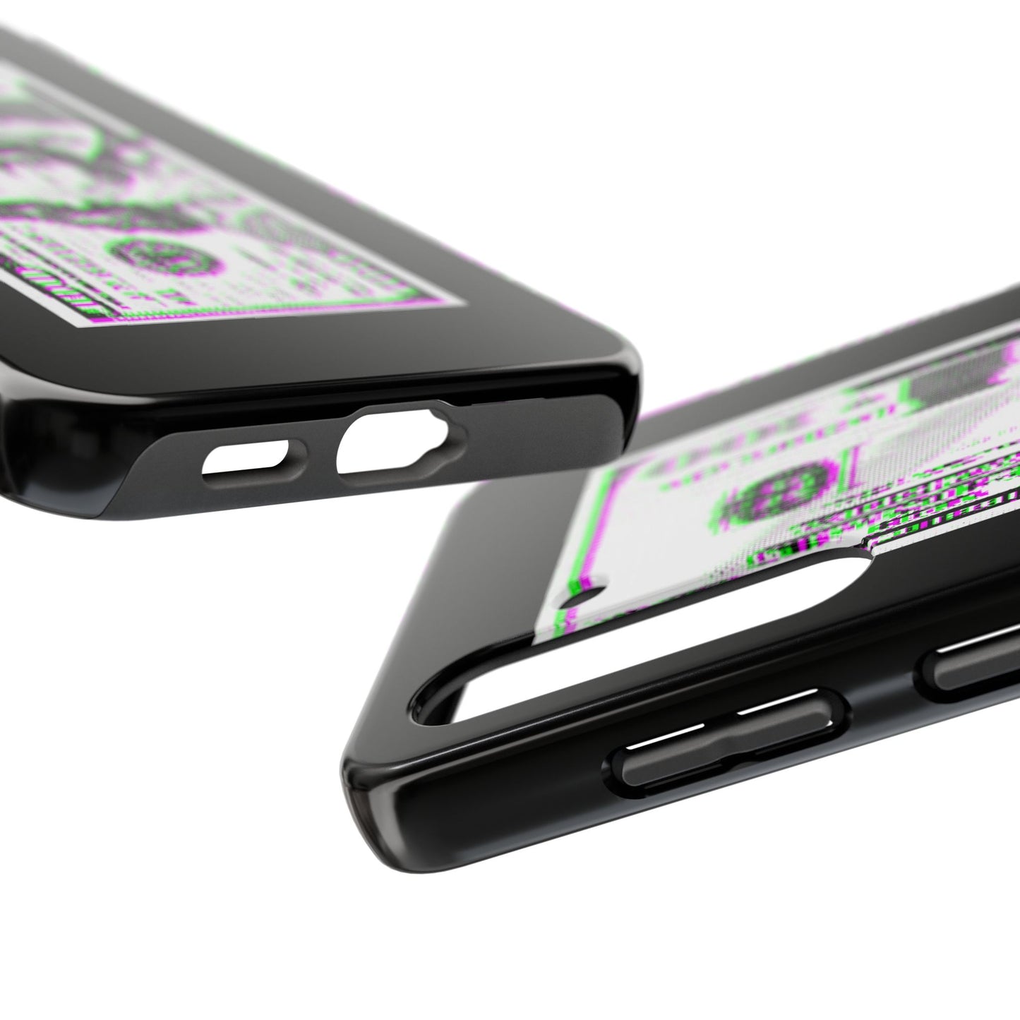 100 Dollars Bill - Green/Magenta Glitch - Phone Case