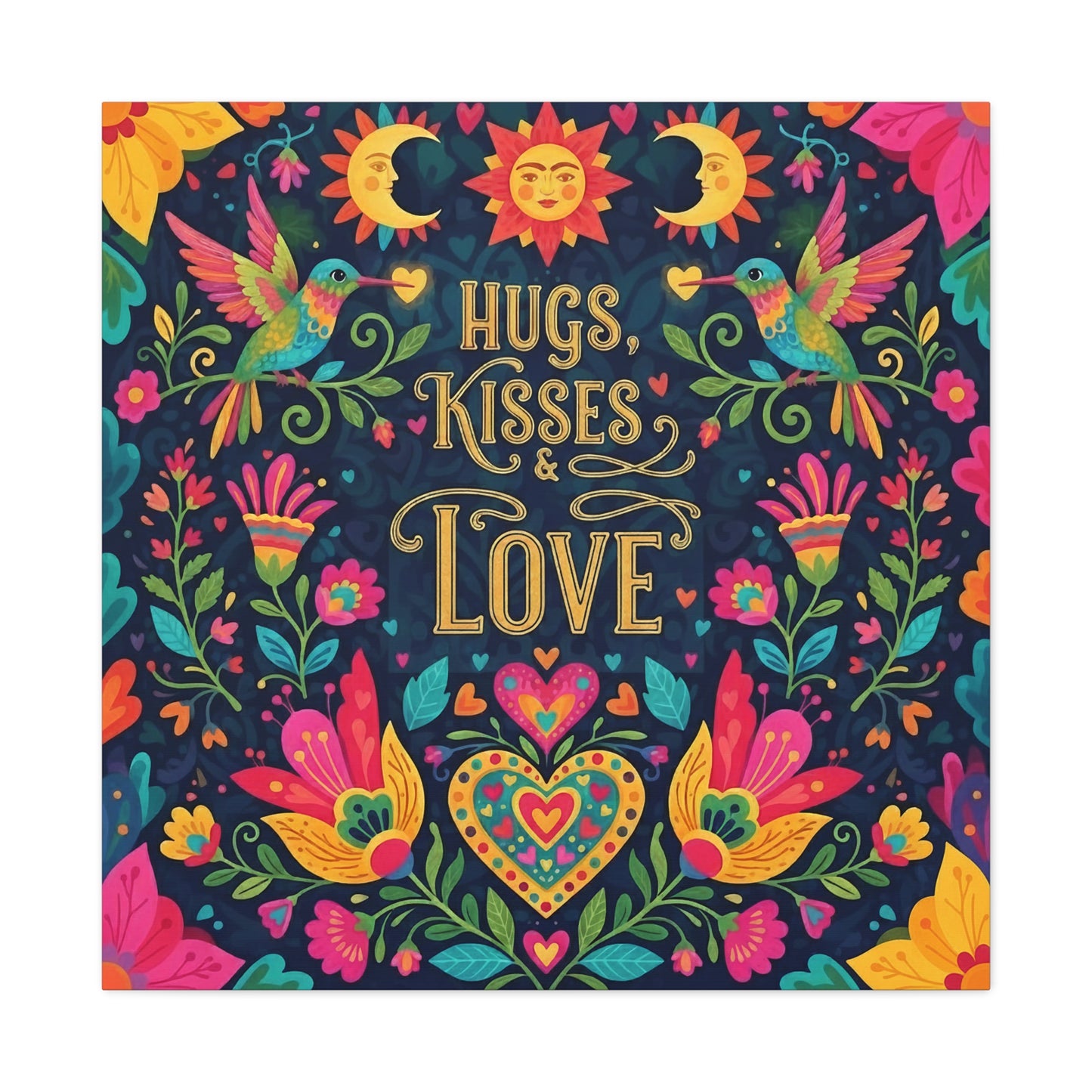 Hugs, Kisses & Love - Stretched Canvas