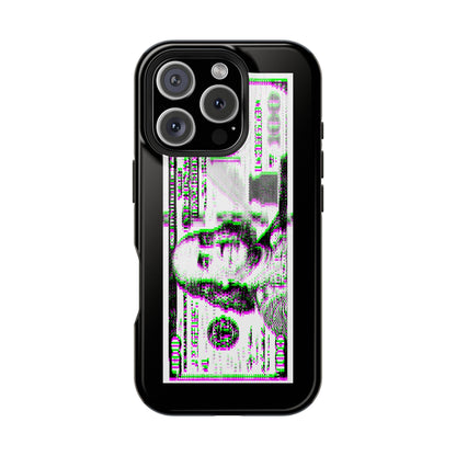 100 Dollars Bill - Green/Magenta Glitch - Magnetic Phone Case