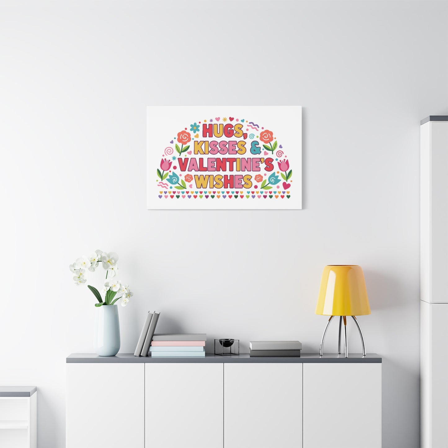 Hugs, Kisses & Valentine's Wishes - Canvas