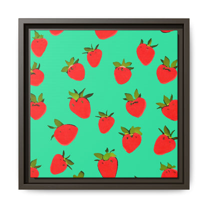 Strawberry Pattern - Framed Canvas