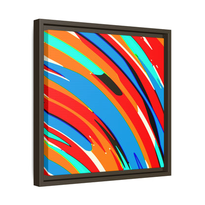 Abstract Rainbow Swirl Arc - Framed Canvas