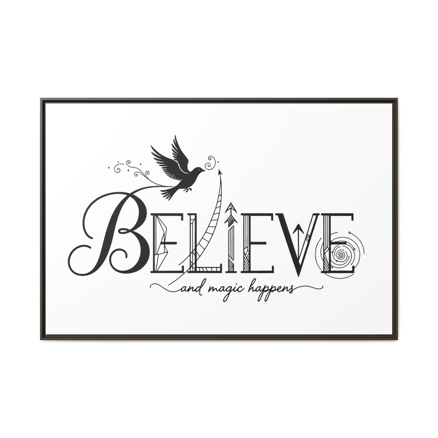 Believe and Magic Happens - Framed Canvas