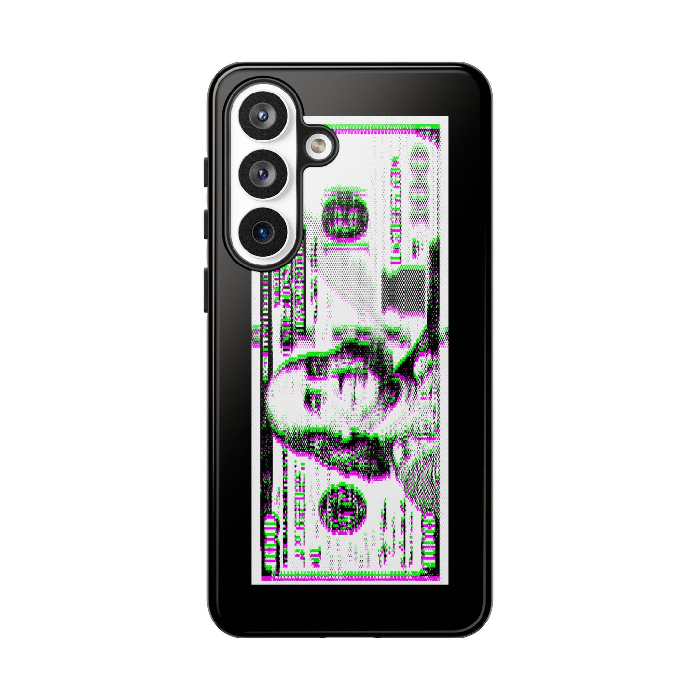 100 Dollars Bill - Green/Magenta Glitch - Phone Case
