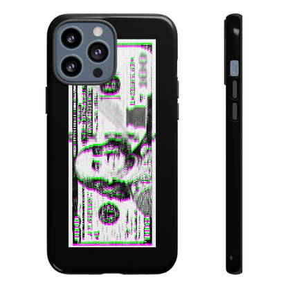 100 Dollars Bill - Green/Magenta Glitch - Phone Case