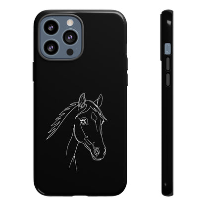 Horse Portrait Sketch - Tough Phone Case