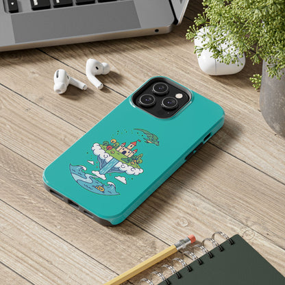 Floating Castle Dragon - Magical Fantasy Island - Phone Case