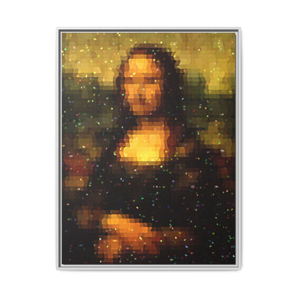 Pixel Muse — Silent Smile - Framed Canvas