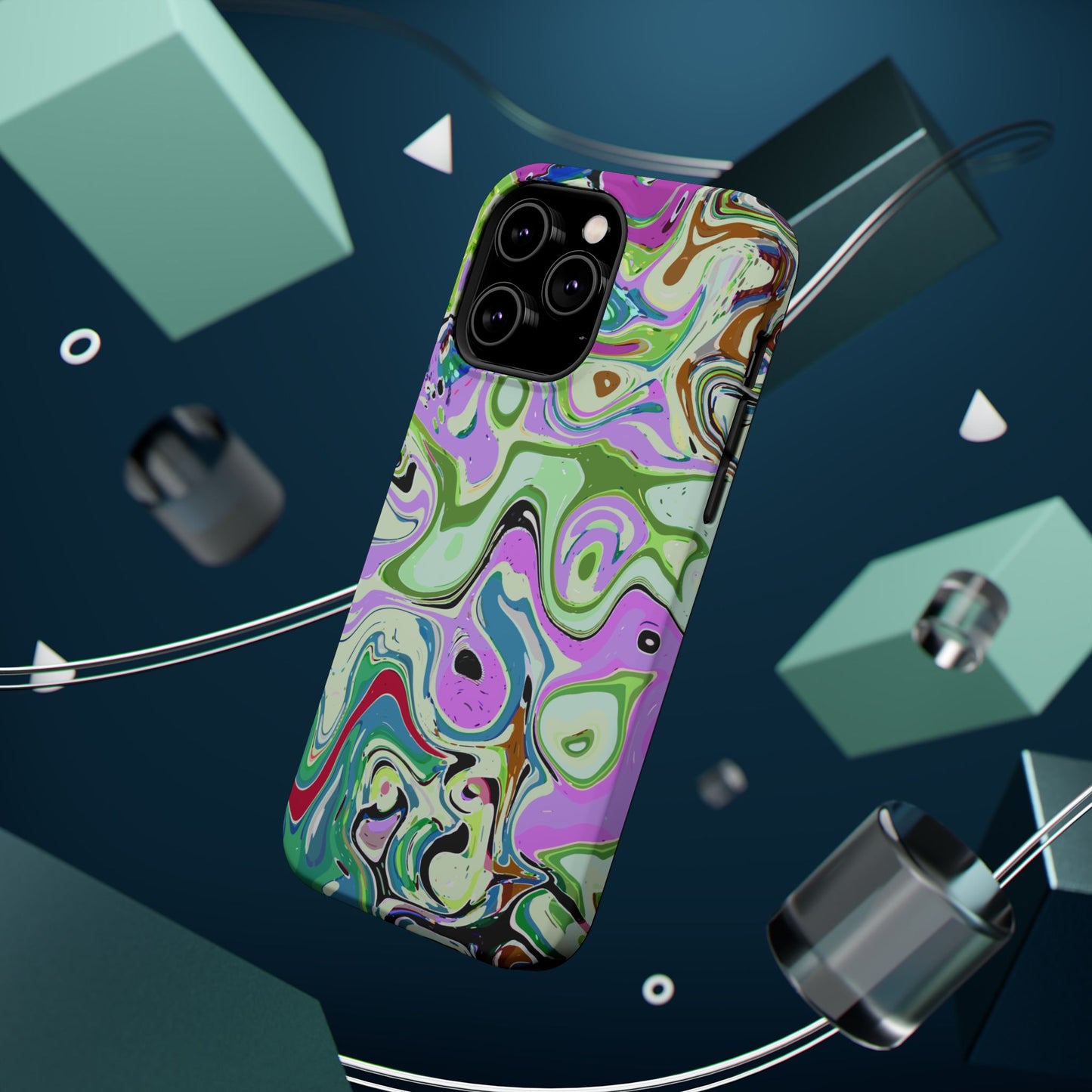 Vibrant Multi‑Color Swirl - Magnetic Phone Case