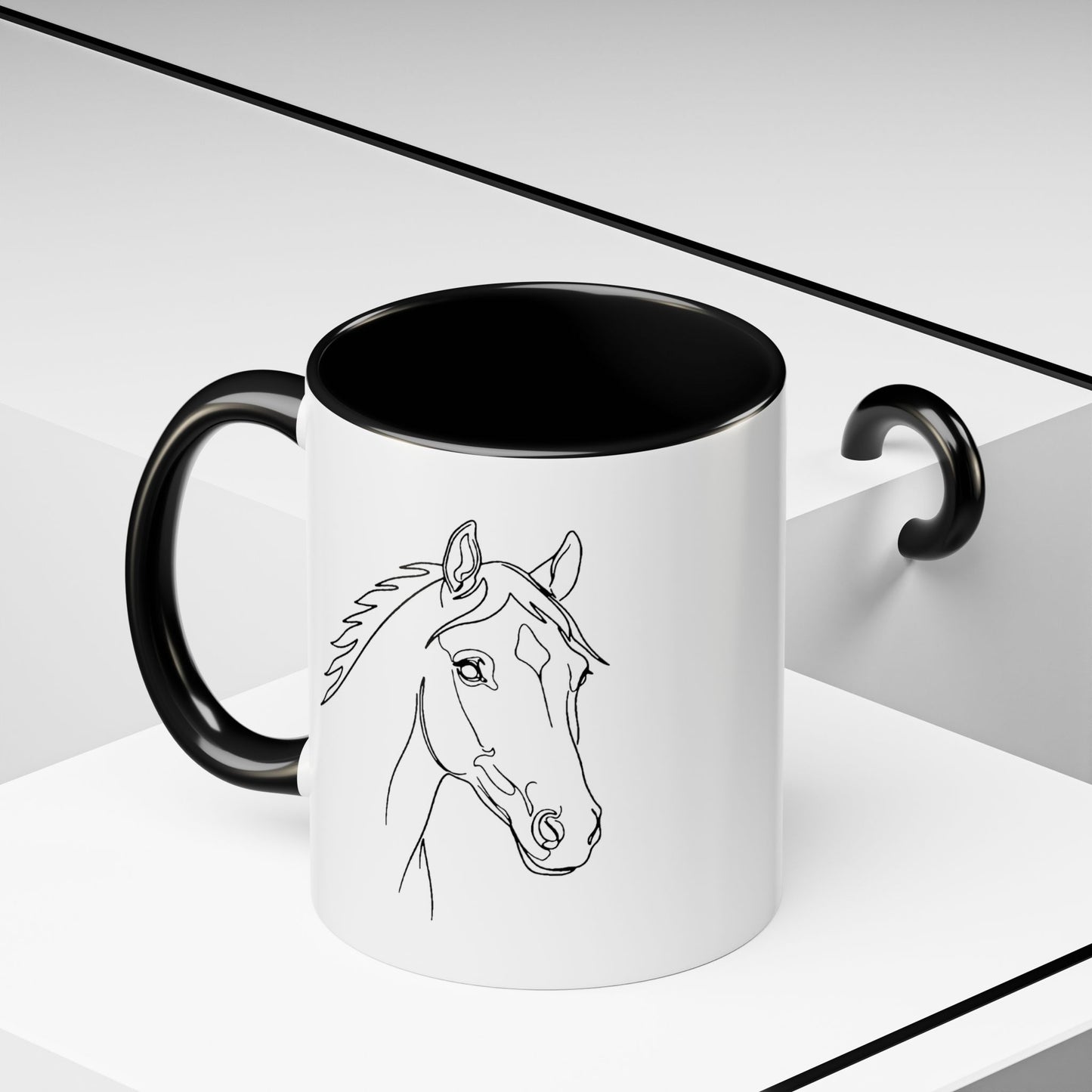 Horse Portrait Sketch - Color Accent Mug