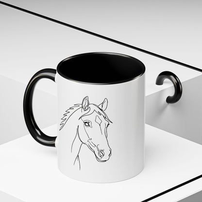 Horse Portrait Sketch - Color Accent Mug