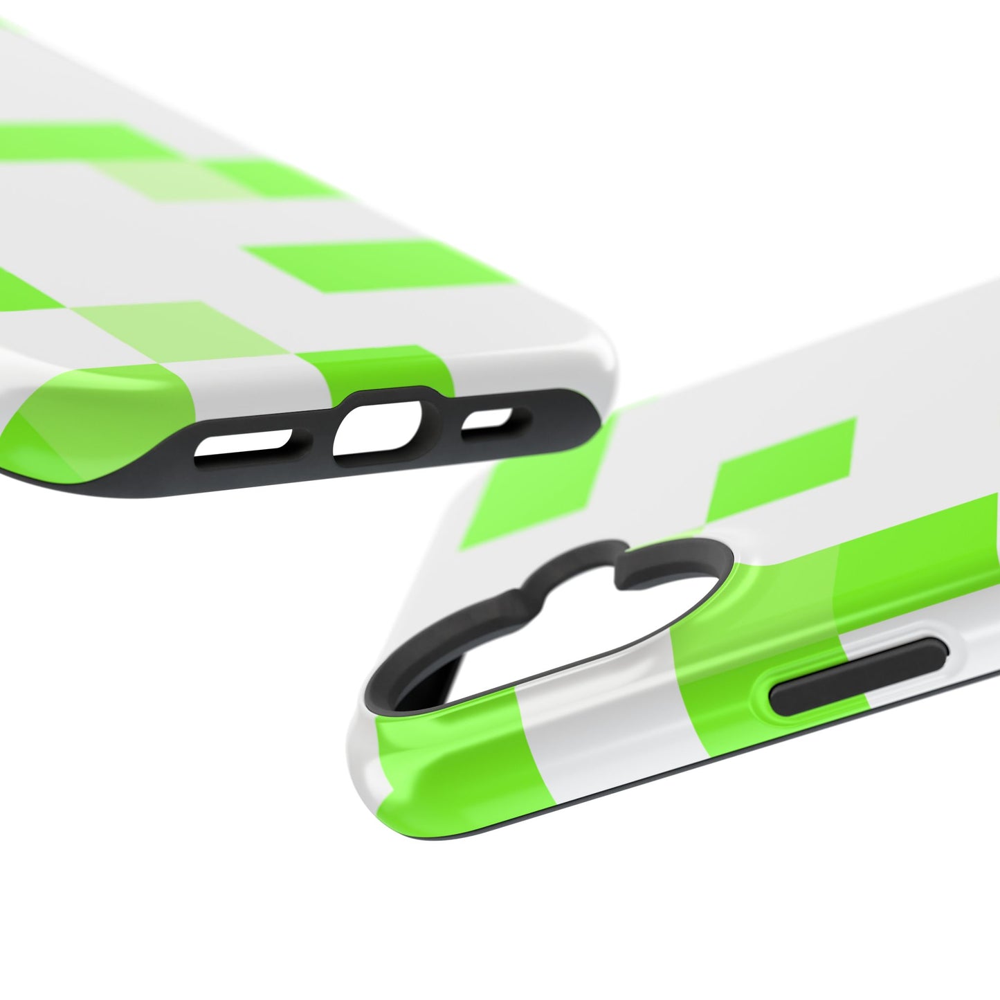 Lime Green Pixel Grid - Magnetic Phone Case