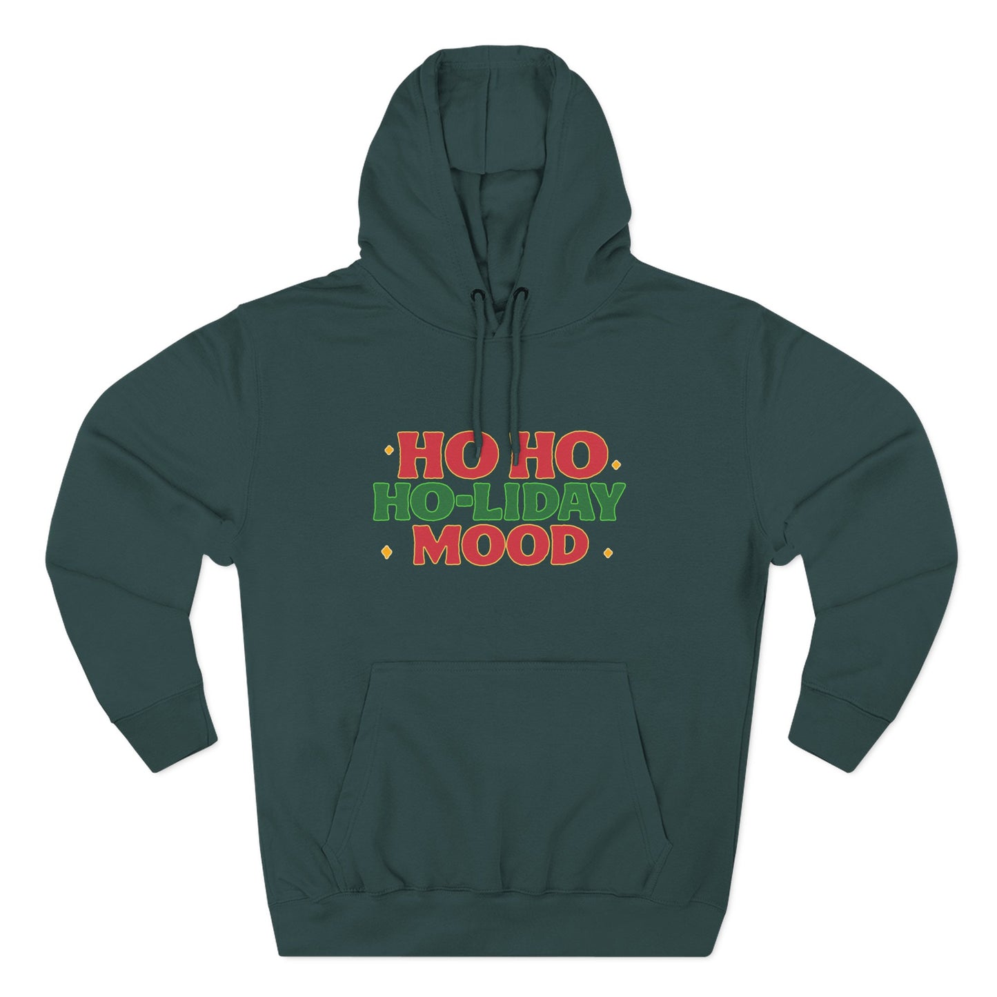 Festive Fleece Hoodie, Ho Ho Ho-liday Mood, Eye-catching Design for Holidays