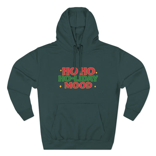 Festive Fleece Hoodie, Ho Ho Ho-liday Mood, Eye-catching Design for Holidays