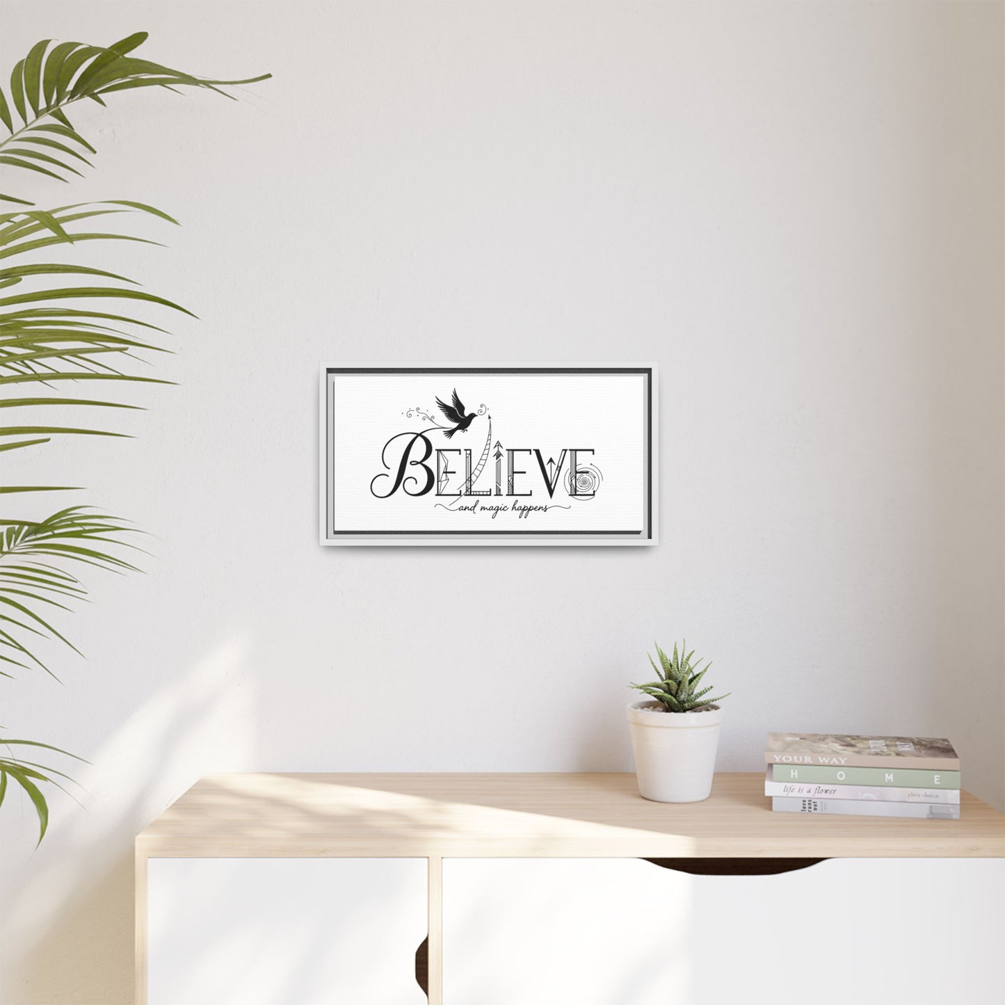 Believe and Magic Happens - Framed Canvas