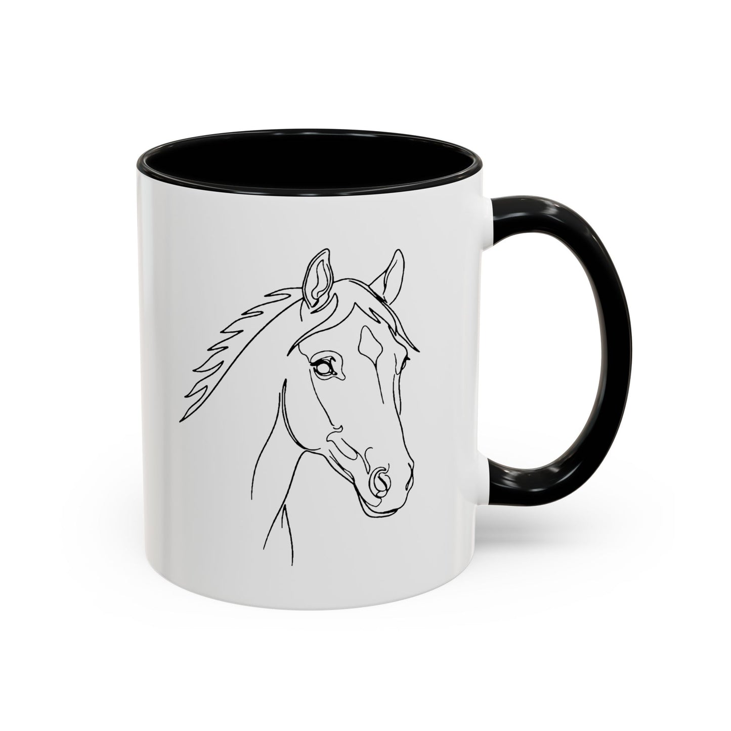 Horse Portrait Sketch - Color Accent Mug