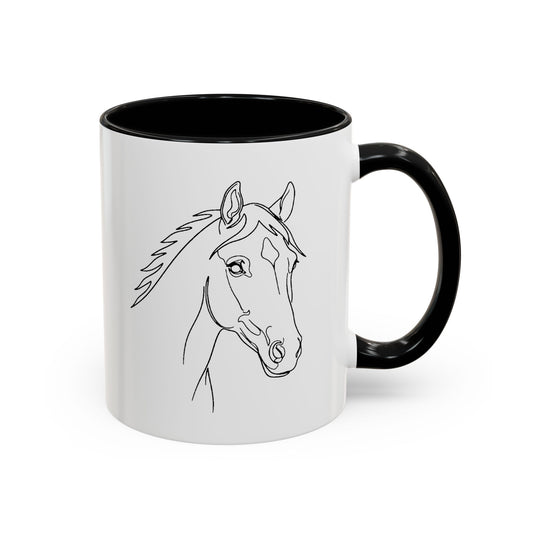 Horse Portrait Sketch - Color Accent Mug