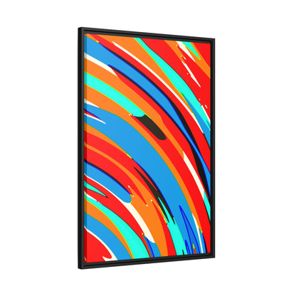 Abstract Rainbow Swirl Arc - Framed Canvas