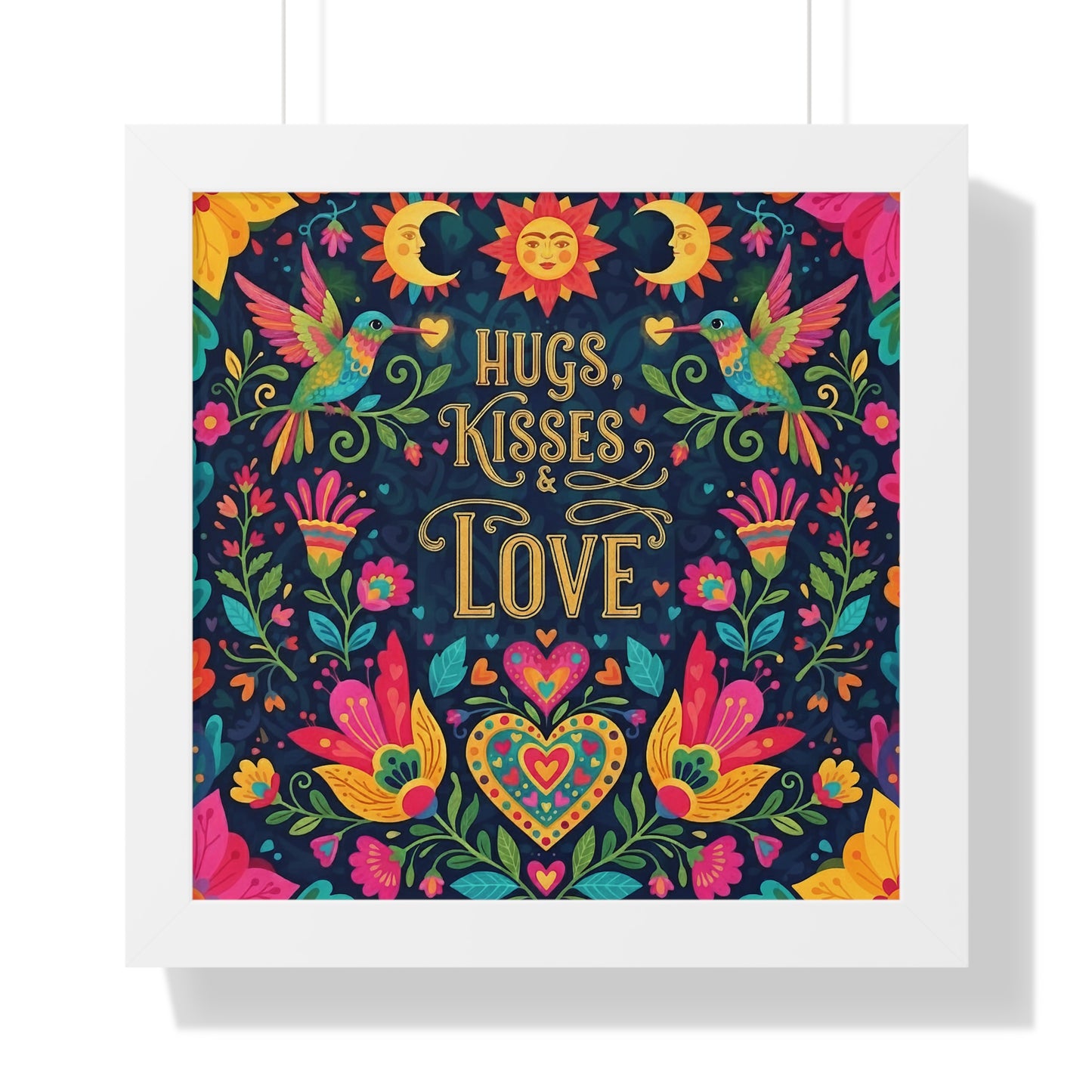 Hugs, Kisses & Love - Framed Poster