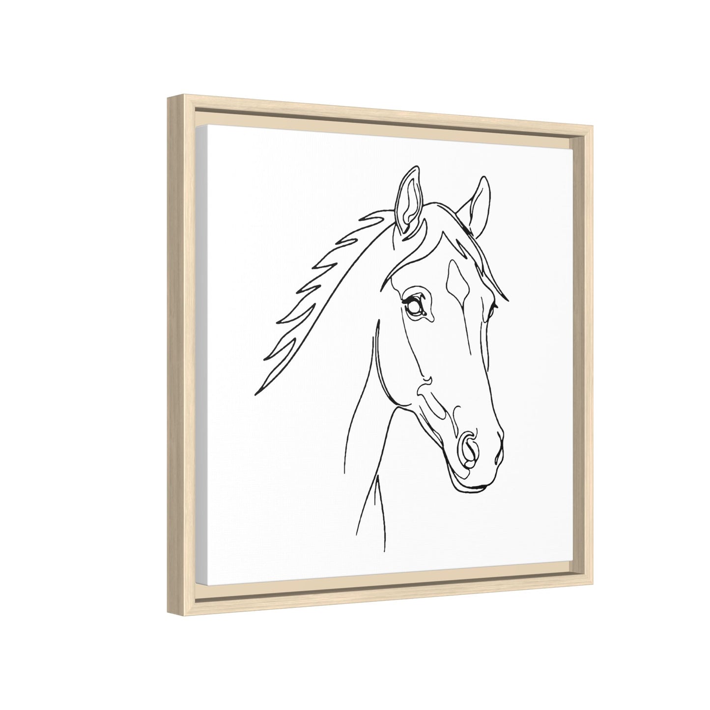 Horse Portrait Sketch - Framed Canvas