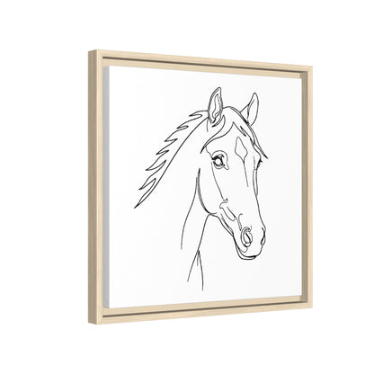 Horse Portrait Sketch - Framed Canvas