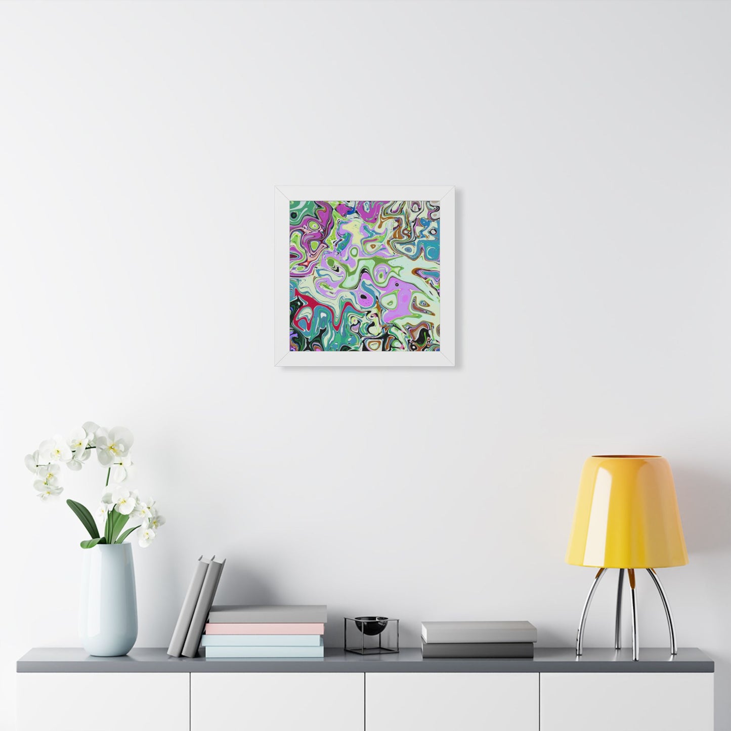 Vibrant Multi‑Color Swirl - Framed Poster