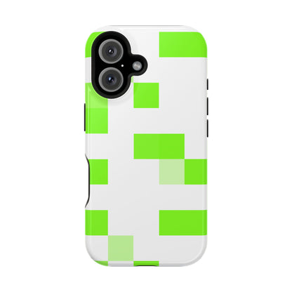 Lime Green Pixel Grid - Magnetic Phone Case