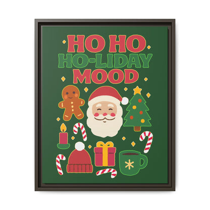 Framed Canvas Art, Festive Holiday, Cheerful Wall Art for Christmas, Santa Decor, Ho Ho Ho Seasonal Gift, Holiday Mood Wall Art