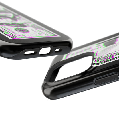 100 Dollars Bill - Green/Magenta Glitch - Magnetic Phone Case