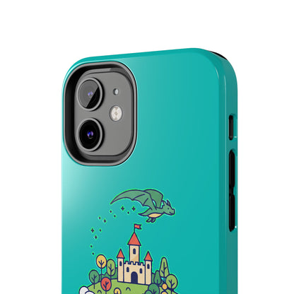 Floating Castle Dragon - Magical Fantasy Island - Phone Case