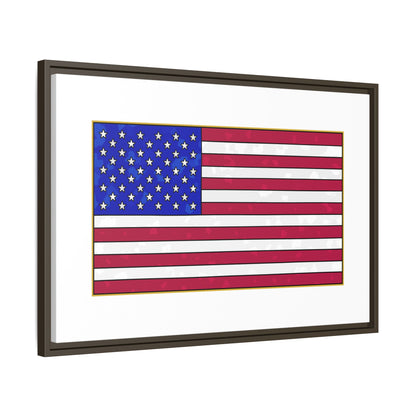 New Glory American Flag (Gold Edge Edition) - Framed Canvas