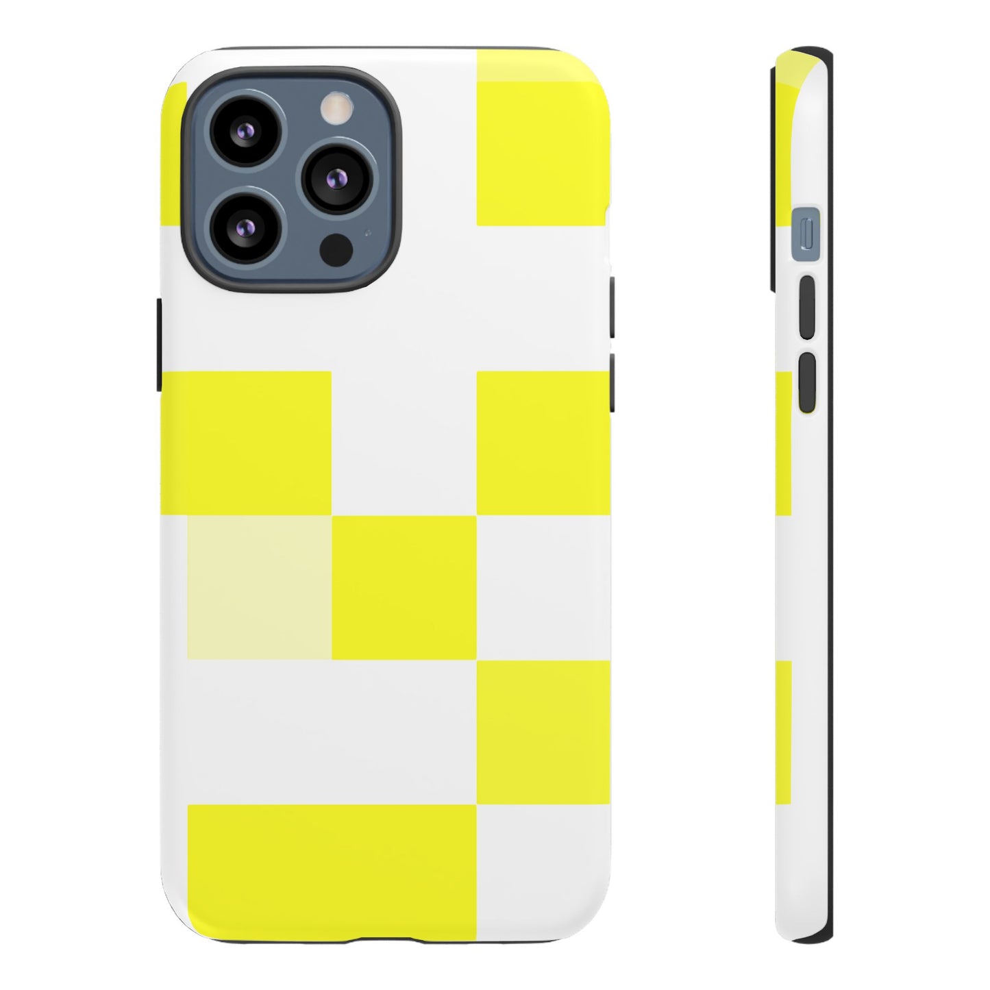 Yellow Pixel Grid - Phone Case
